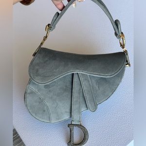 Dior velvet saddle bag with crystals